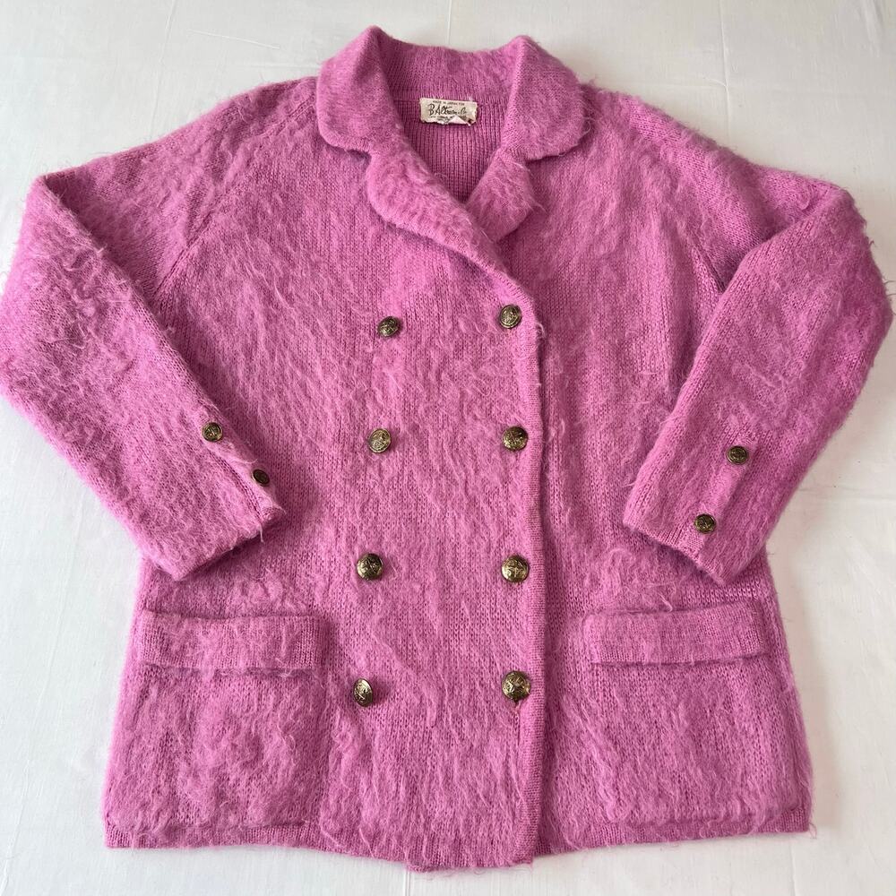 B. Altman & Co New York Vintage Pink Button Up Cardigan Sweater Size Medium
